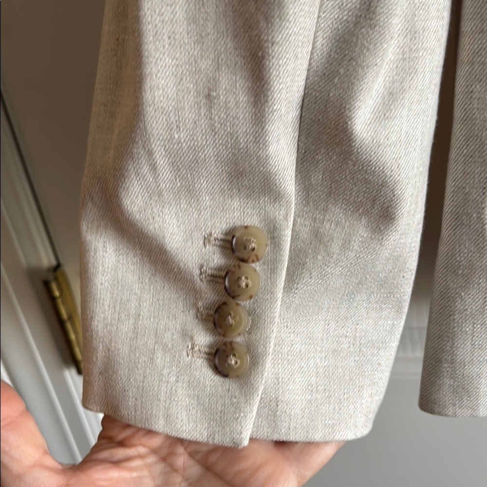 Make offer! J. Crew Women's Tan Linen Blazer - Picture 5 of 5